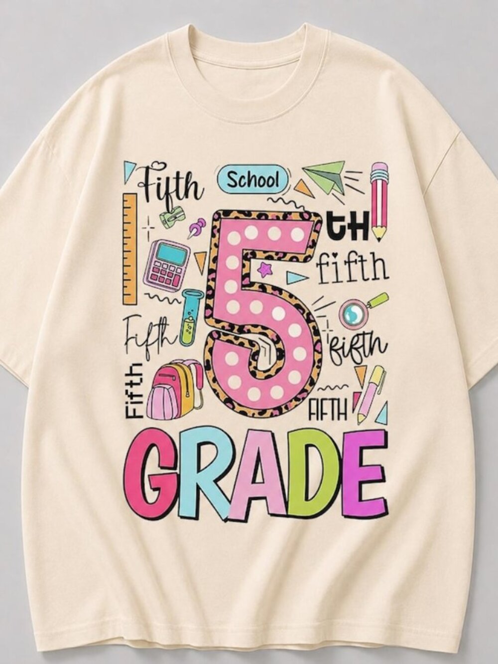 Fifth Grade School Shirt, Colorful Back to School Tee